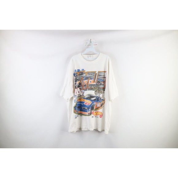 Vintage Other - Vintage 90s NASCAR Mens 3XL Thrashed Hot Wheels Kyle Petty Racing T-Shirt USA